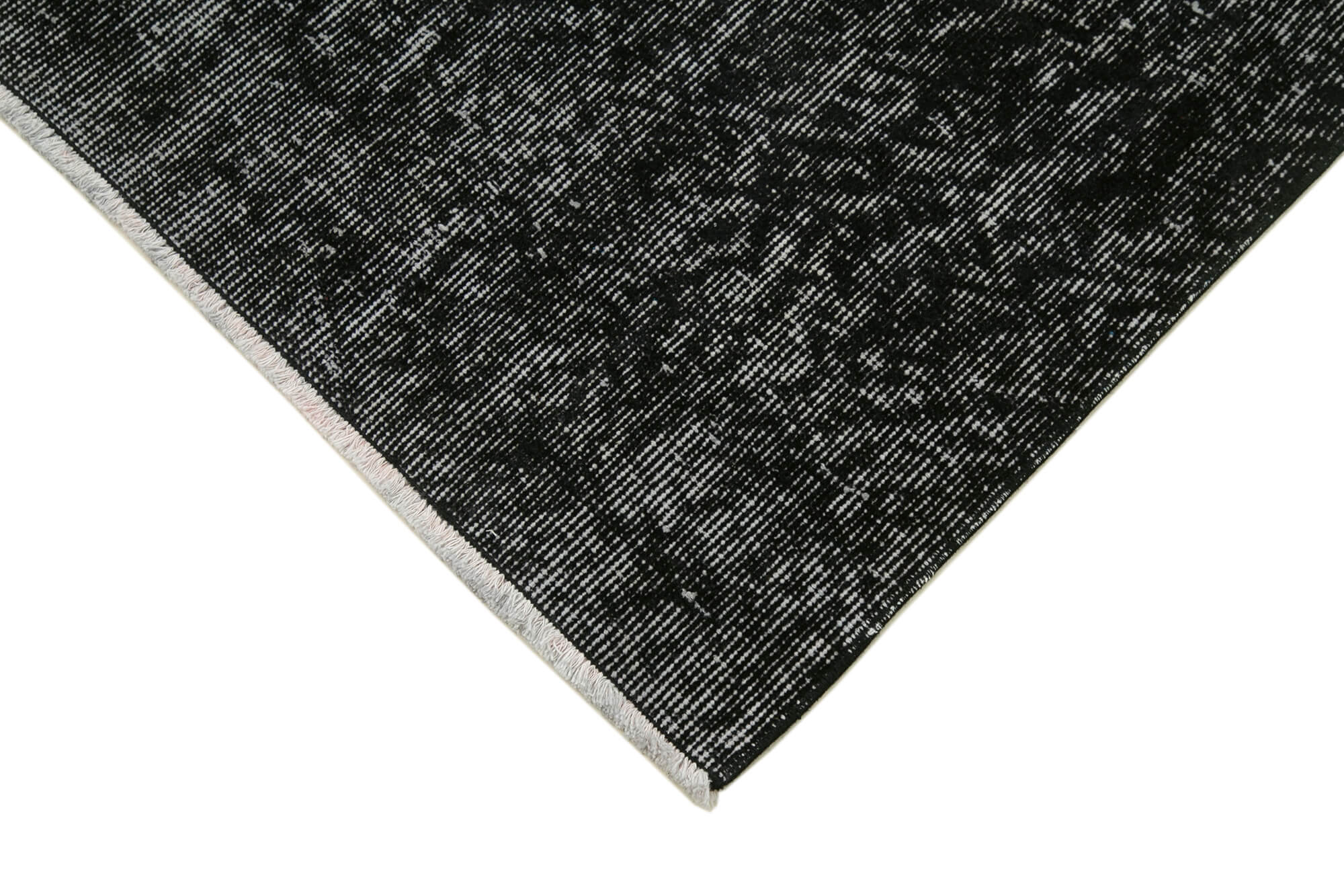 Vintage Area Rug – Handmade Wool Rug Overdyed Black Cotton Wool Carpet 2'10''x10'6''