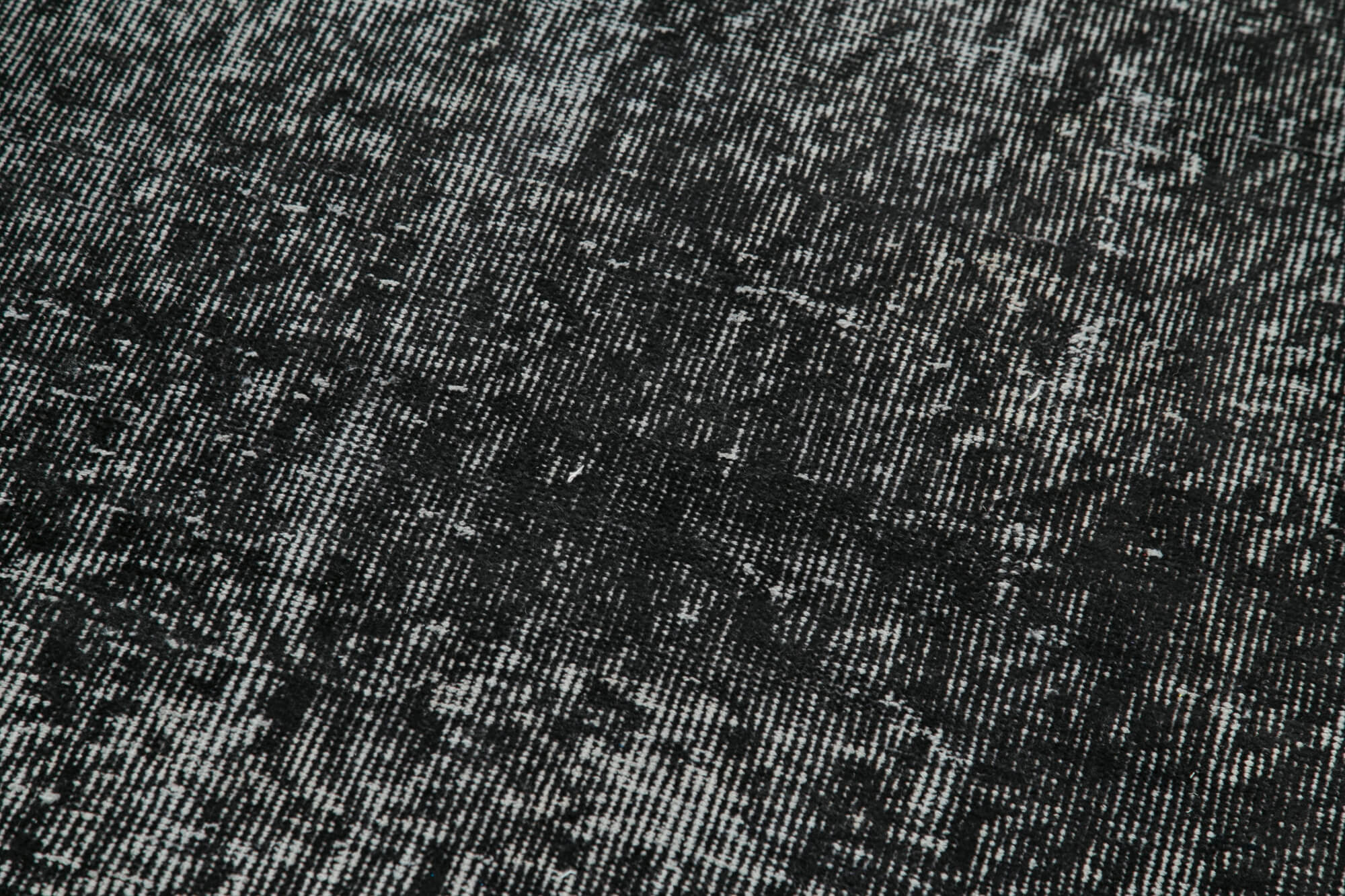 Vintage Area Rug – Handmade Wool Rug Overdyed Black Cotton Wool Carpet 2'10''x10'6''