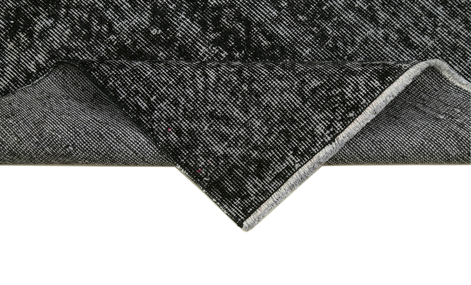 Vintage Area Rug – Handmade Wool Rug Overdyed Black Cotton Wool Carpet 2'10''x10'6''