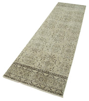 Vintage Handmade Area Rug – Overdyed Beige Turkish Cotton Wool Carpet 2'7''x9'8''