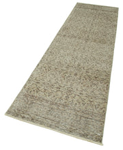 Vintage Area Rug – Handmade Wool Rug Overdyed Beige Cotton Wool Carpet 2'9''x9'10''