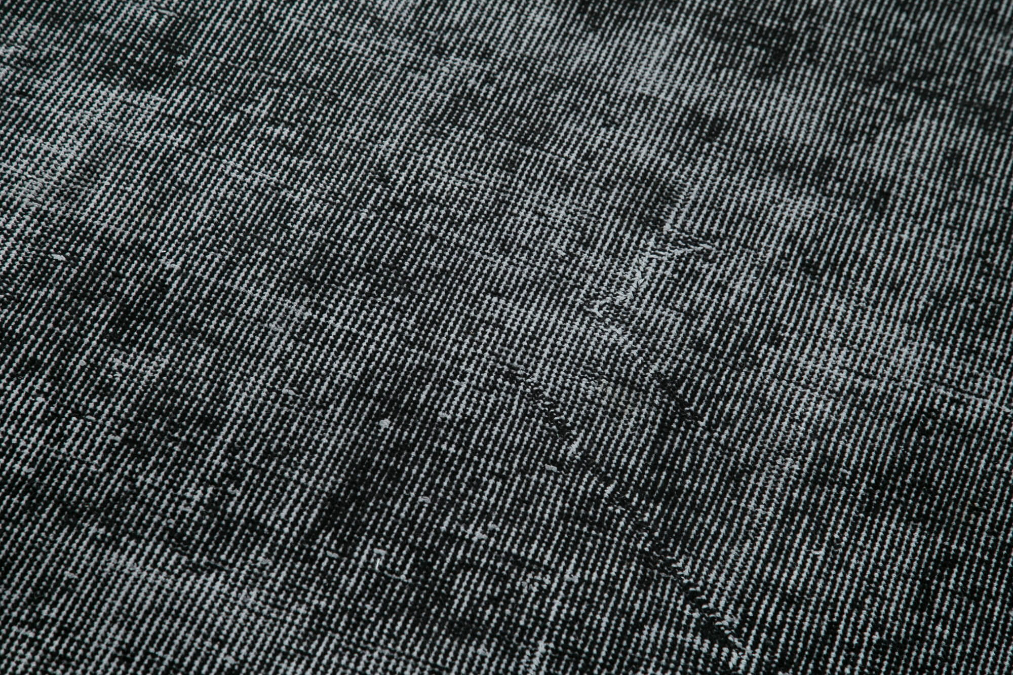 Vintage Handmade Area Rug | Hand Knotted 3x10 Overdyed Black Wool & Cotton Turkish Carpet