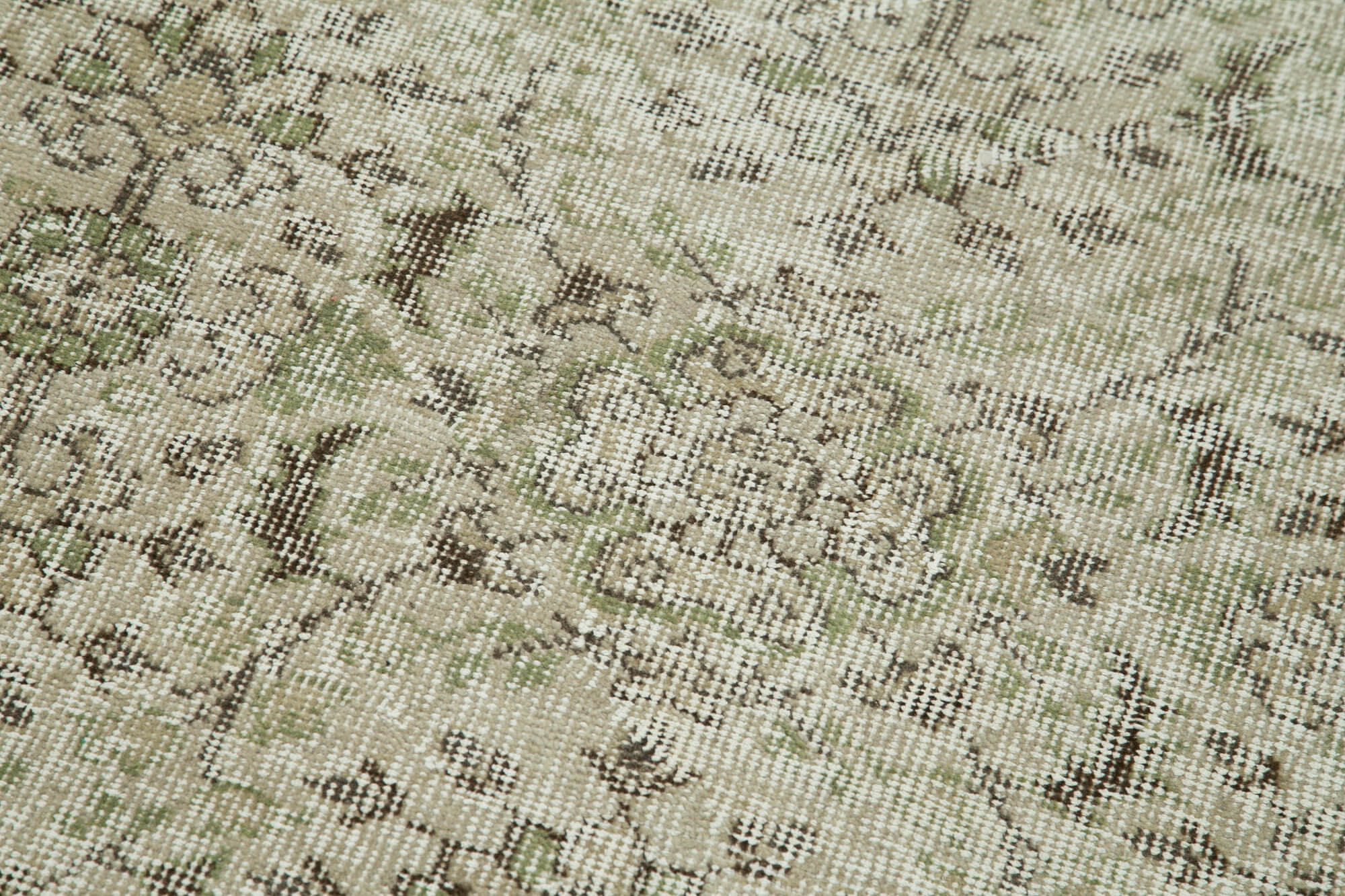 Handmade Area Rug – Overdyed Beige Vintage Cotton Wool Carpet 2'8''x9'6''