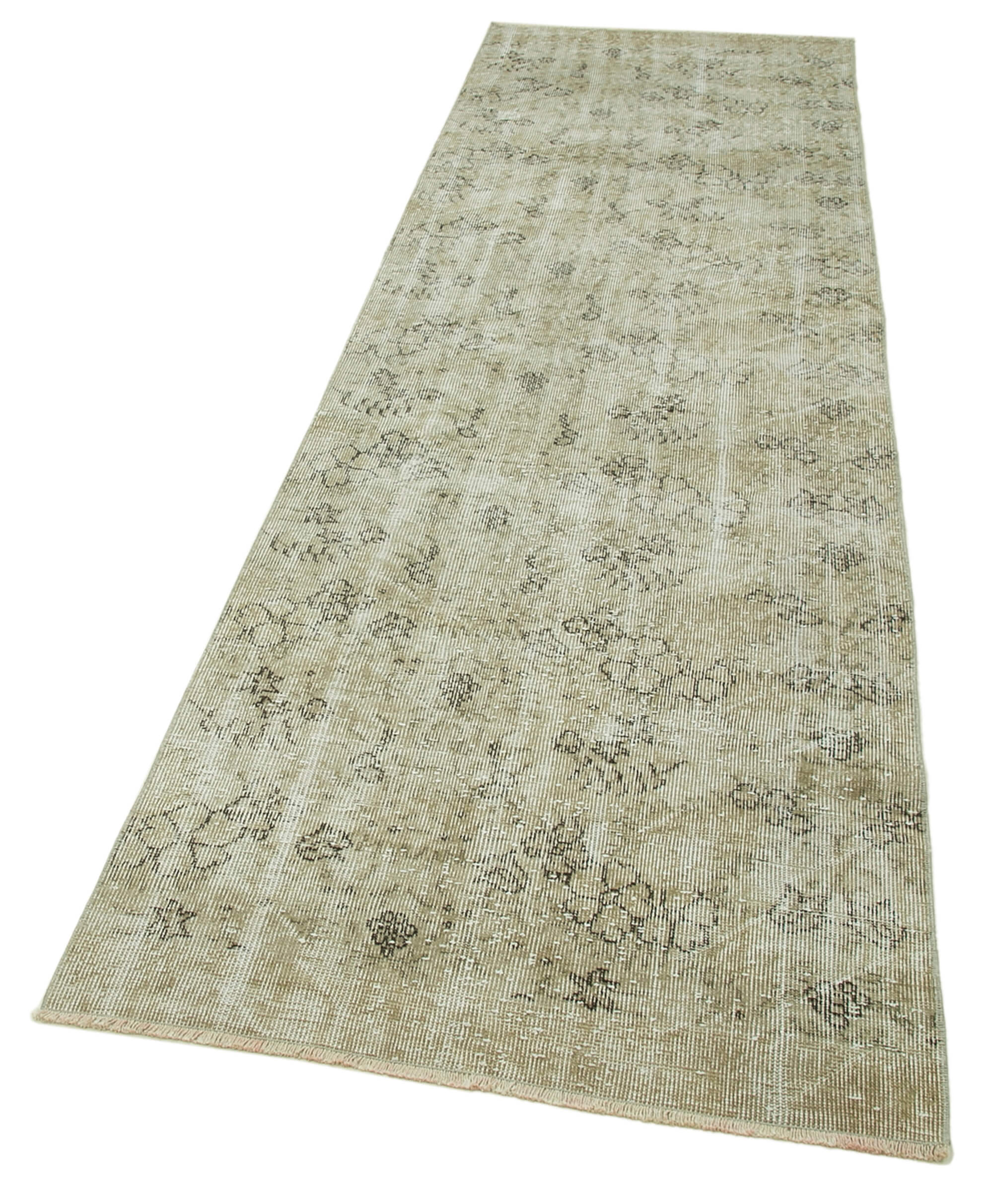 Handmade Vintage Area Rug – Overdyed Wool Rug | Soft Wool Floor Covering 3' x 10'