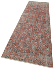 Vintage Wool Area Rug – Handmade Cotton Rug, Overdyed Red Carpet 3x11