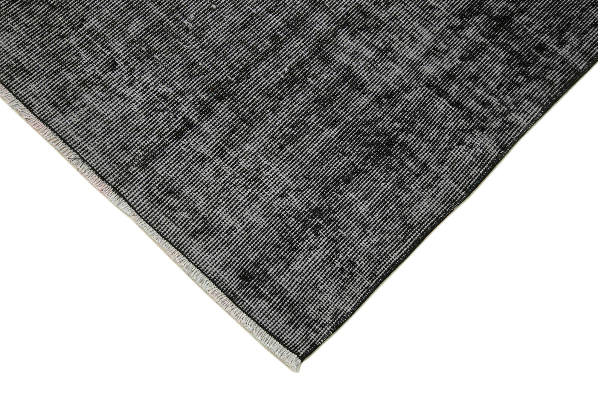 Handmade Area Rug – Overdyed Black Vintage Wool Cotton Carpet 2'8''x10'5''