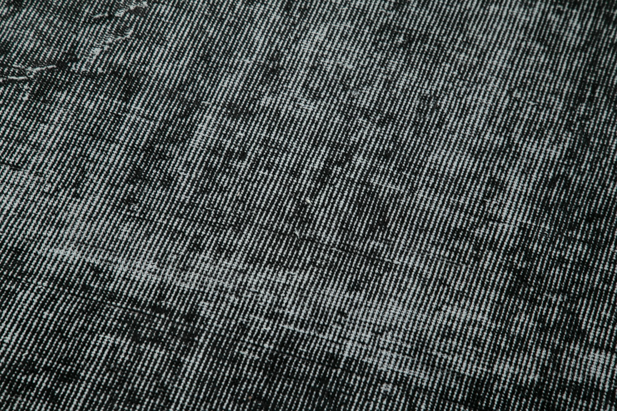 Handmade Area Rug – Overdyed Black Vintage Wool Cotton Carpet 2'8''x10'5''
