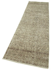 Handmade Vintage Area Rug – Overdyed Wool Rug | Beige Cotton Wool Carpet