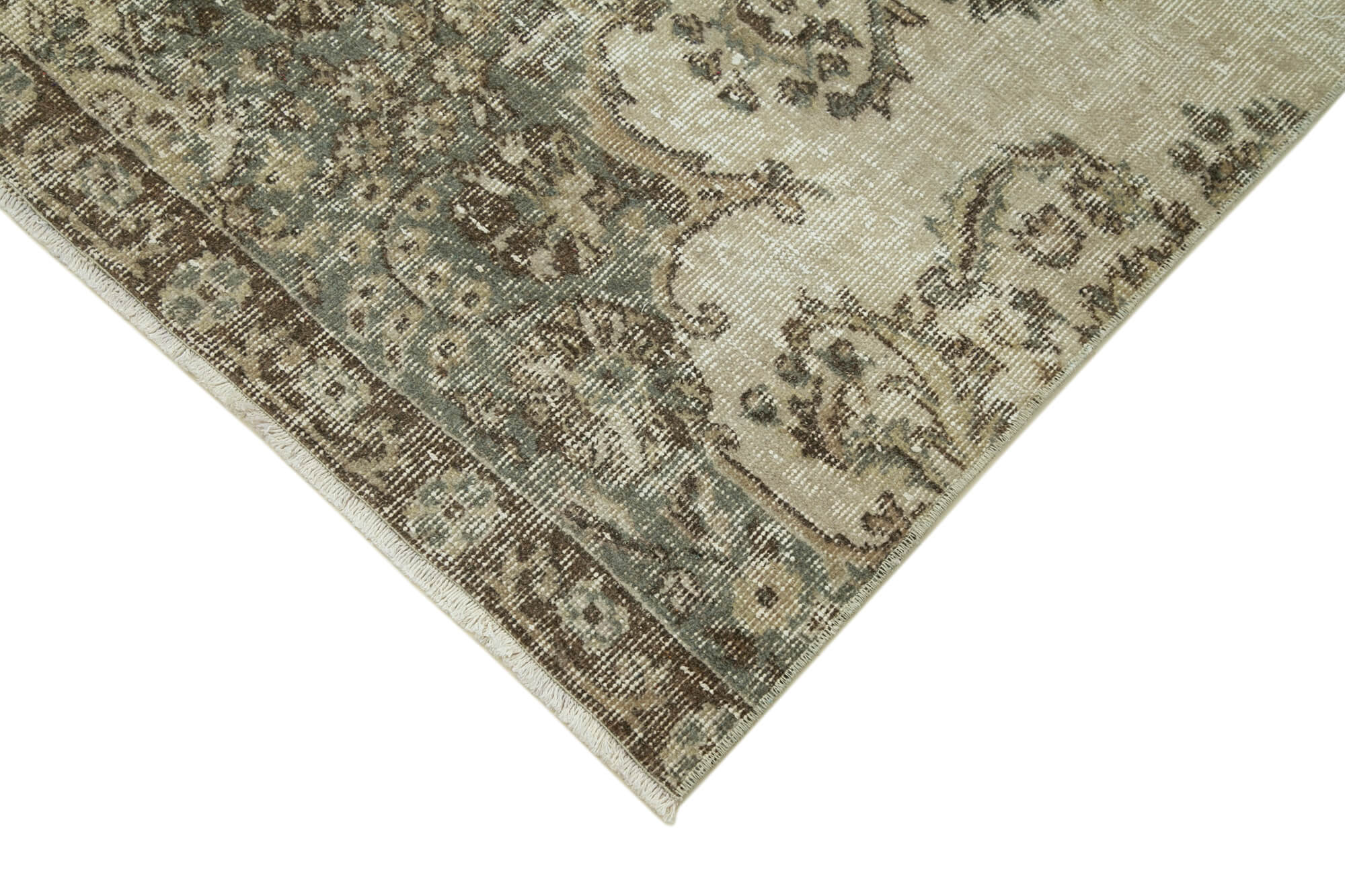 Vintage Handmade Area Rug – Overdyed Cotton Wool Carpet, Turkish Hand Knotted