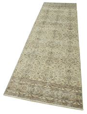 Handmade Vintage Area Rug - Overdyed Vintage Rug, Cotton Wool Carpet 2'9''x10'1''