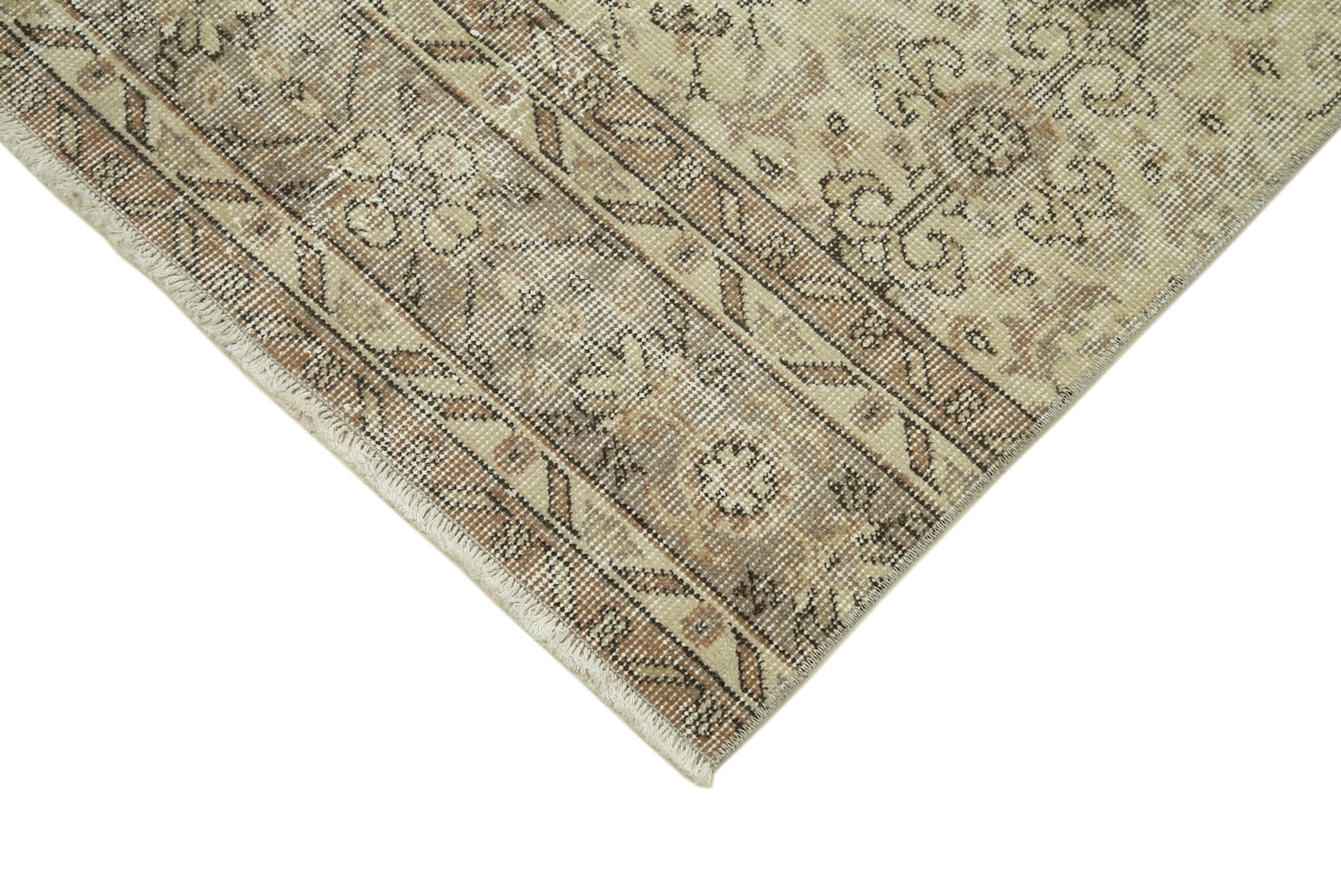 Handmade Vintage Area Rug - Overdyed Vintage Rug, Cotton Wool Carpet 2'9''x10'1''