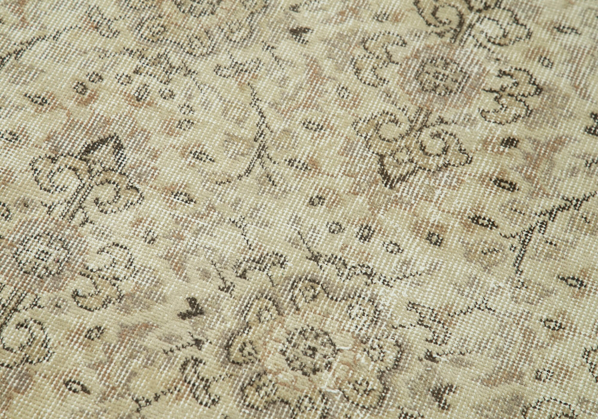 Handmade Vintage Area Rug - Overdyed Vintage Rug, Cotton Wool Carpet 2'9''x10'1''