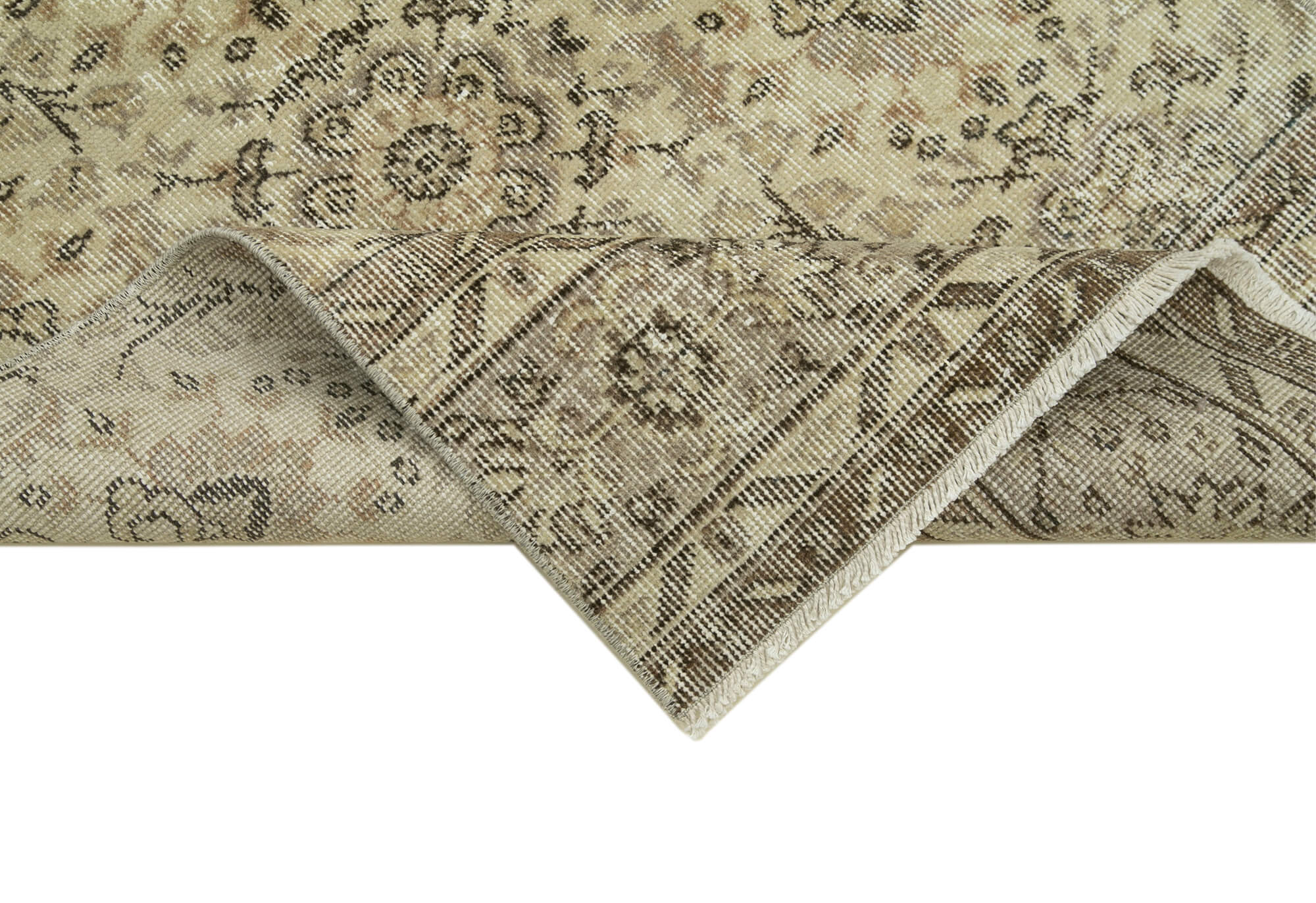 Handmade Vintage Area Rug - Overdyed Vintage Rug, Cotton Wool Carpet 2'9''x10'1''