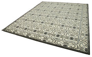 Handmade Wool Cotton Rug - Geometric Beige 8'0" x 10'0" Soft Durable Area Rug