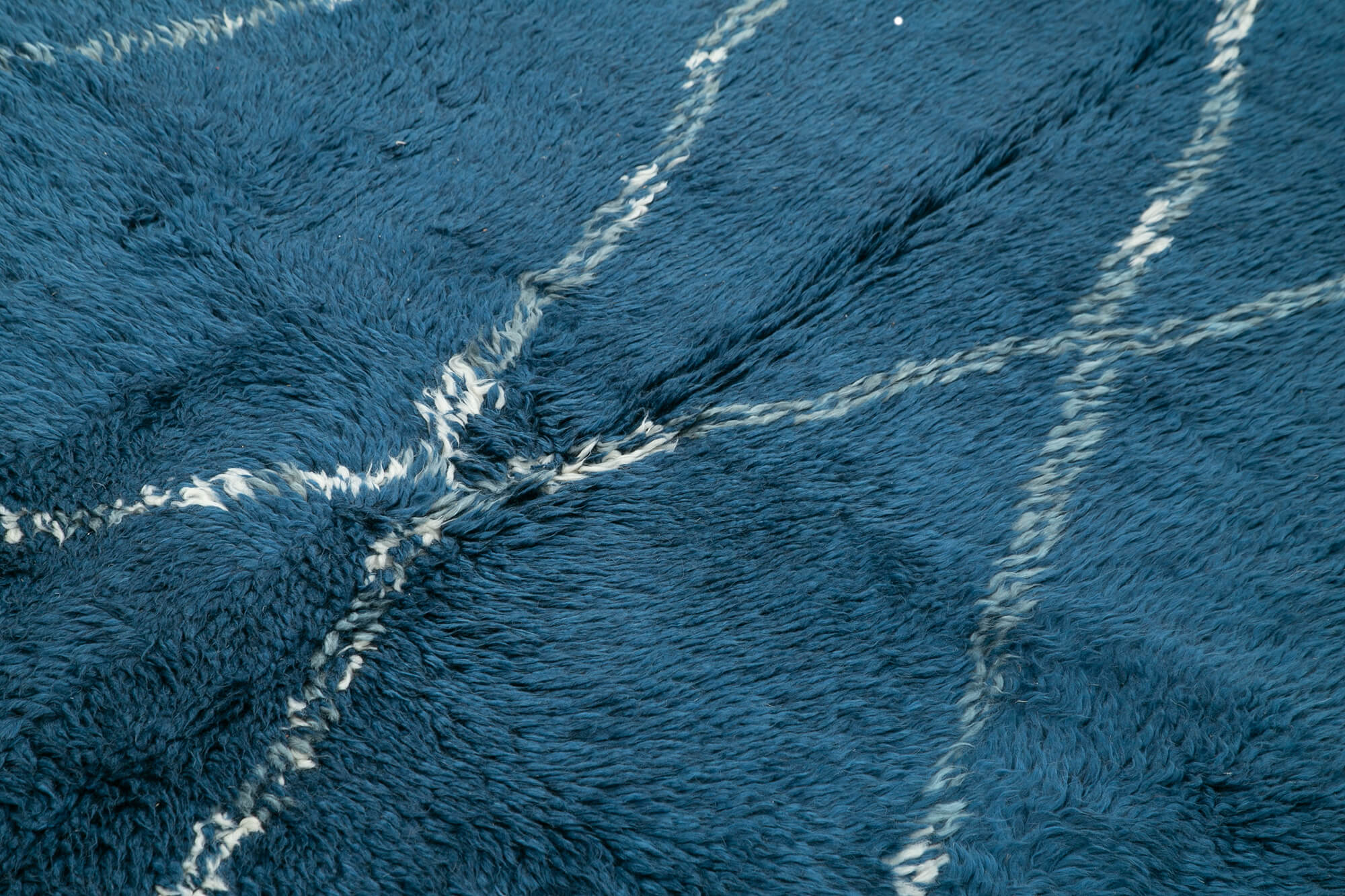 Handmade Wool Cotton Rug - Blue Geometric Area Rug, Turkish Vintage Carpet 8'5"x10'2"