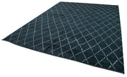 Handmade Wool Cotton Rug - Black Geometric Area Rug | Durable Soft Texture Carpet