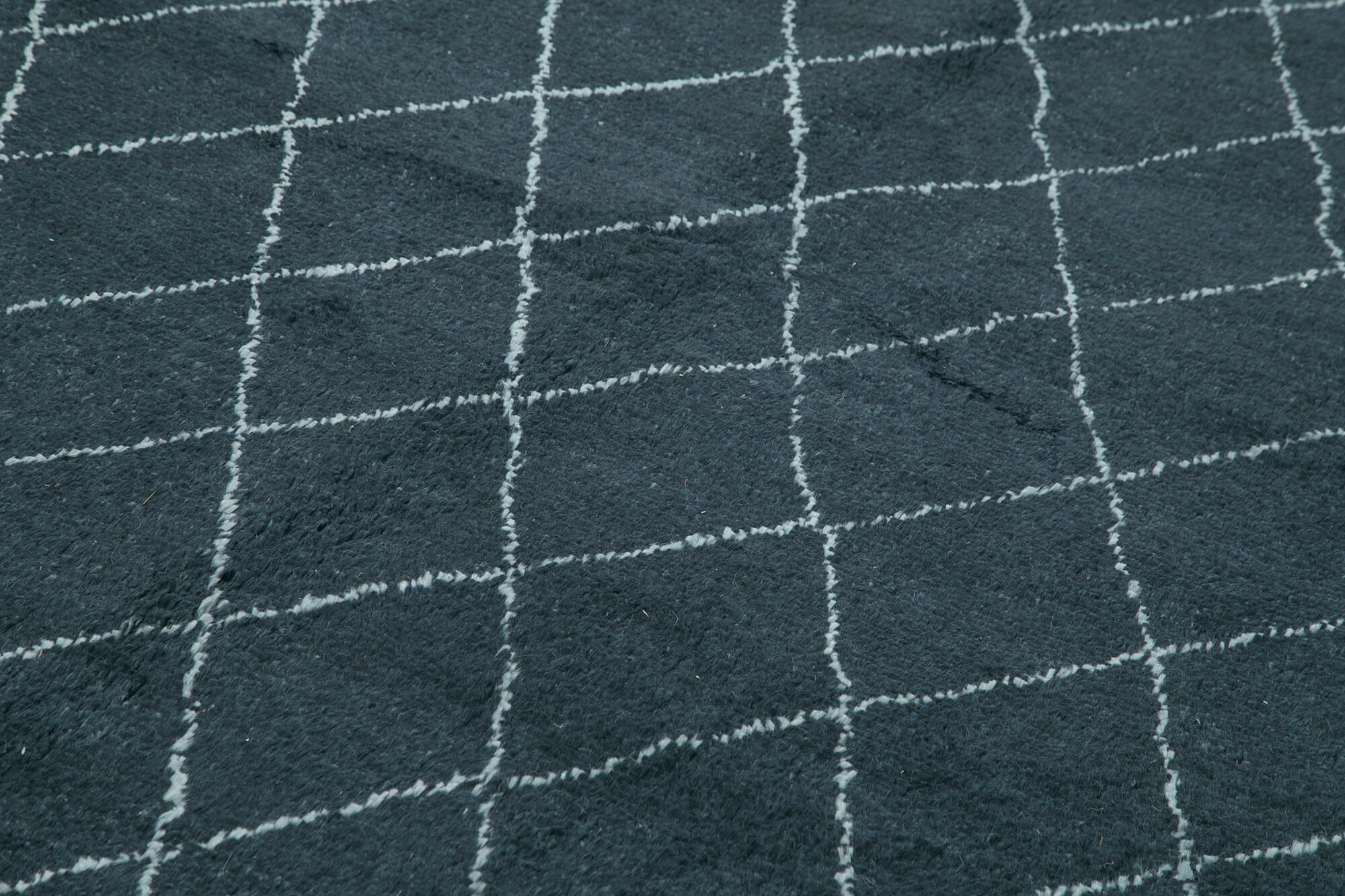 Handmade Wool Cotton Rug - Black Geometric Area Rug | Large Living Room Carpet