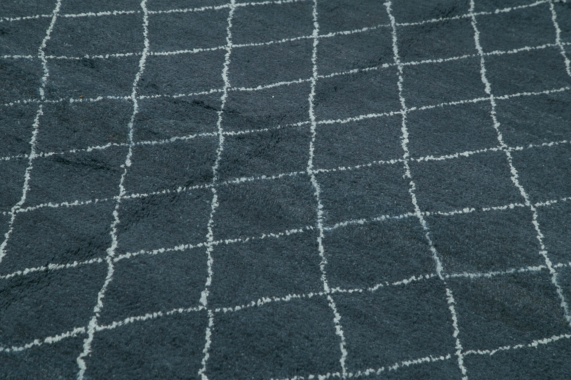 Handmade Wool Cotton Rug - Black Geometric Area Rug 9'x12' | Artisan Crafted Carpet