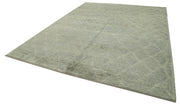 Handmade Wool Cotton Rug - Grey Geometric Pattern, 9x12 Wool Rug by Agacan