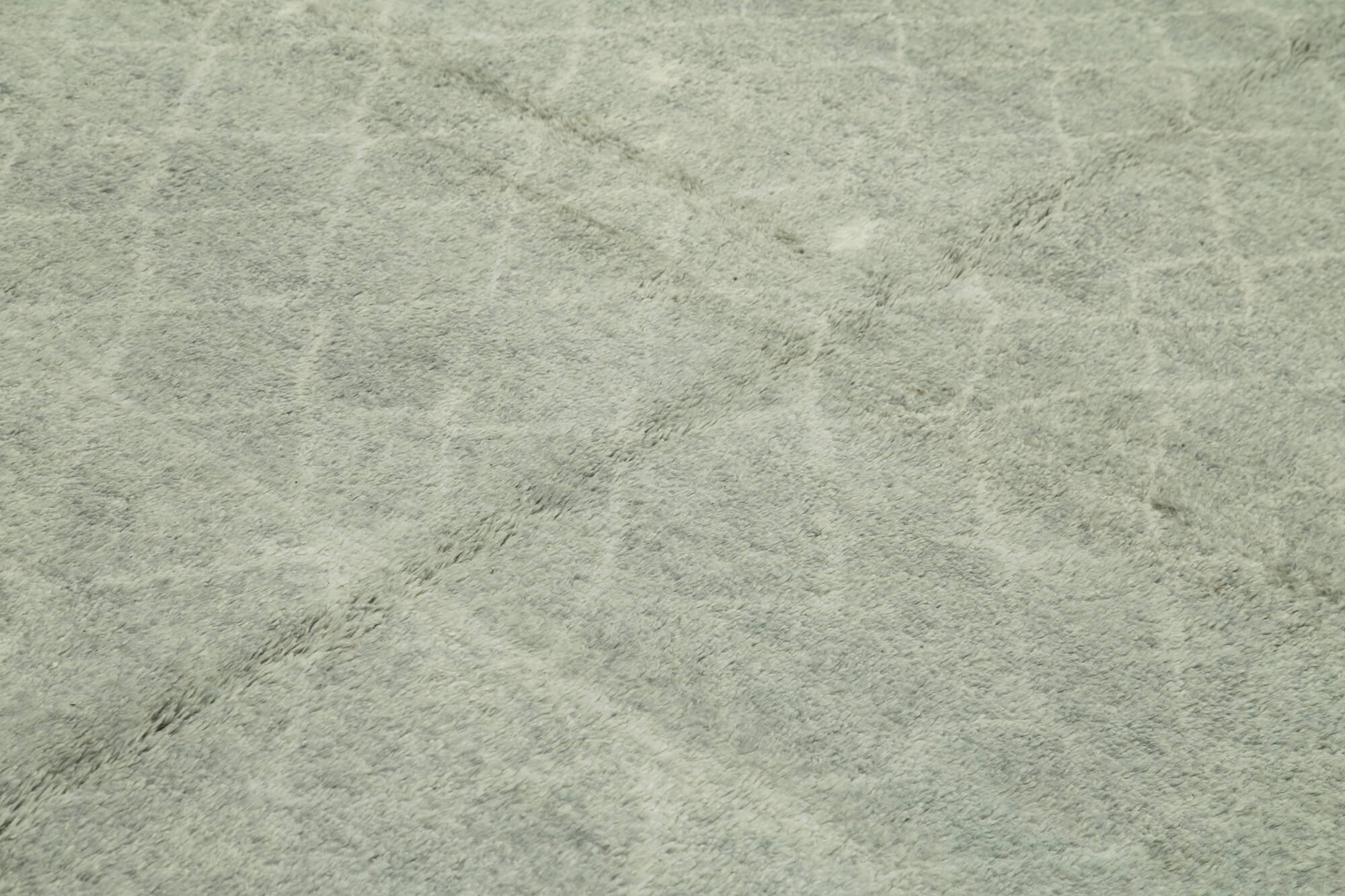 Handmade Wool Cotton Rug - Grey Geometric Pattern, 9x12 Wool Rug by Agacan