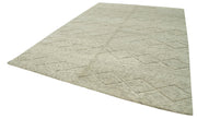 Handmade Wool Cotton Rug - Beige Geometric Soft Wool Area Carpet | Large Living Room Rug