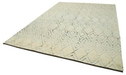 Handmade Wool Cotton Rug – Beige Geometric Area Rug | Durable Soft Wool Carpet
