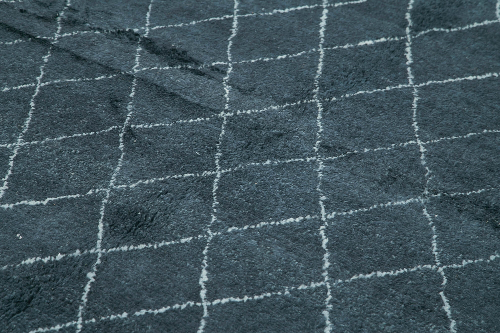 Handmade Wool Cotton Rug – Black Geometric Vintage Area Carpet 9'1''x12'0''