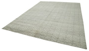 Handmade Wool Cotton Rug – Artisan Crafted Vintage Hand Woven Rug | Large Grey Geometric Design