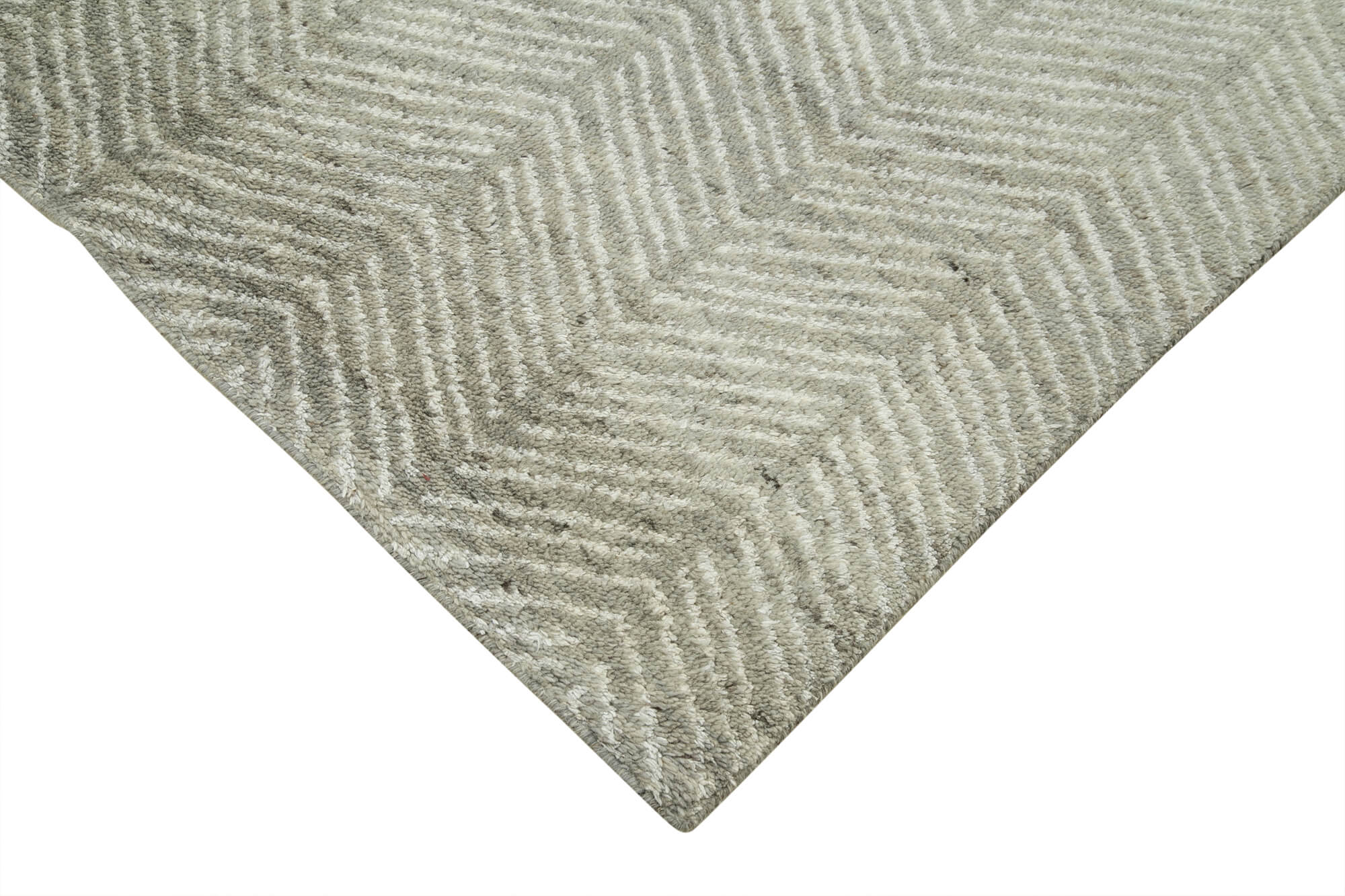 Handmade Wool Cotton Rug – Artisan Crafted Vintage Hand Woven Rug | Large Grey Geometric Design