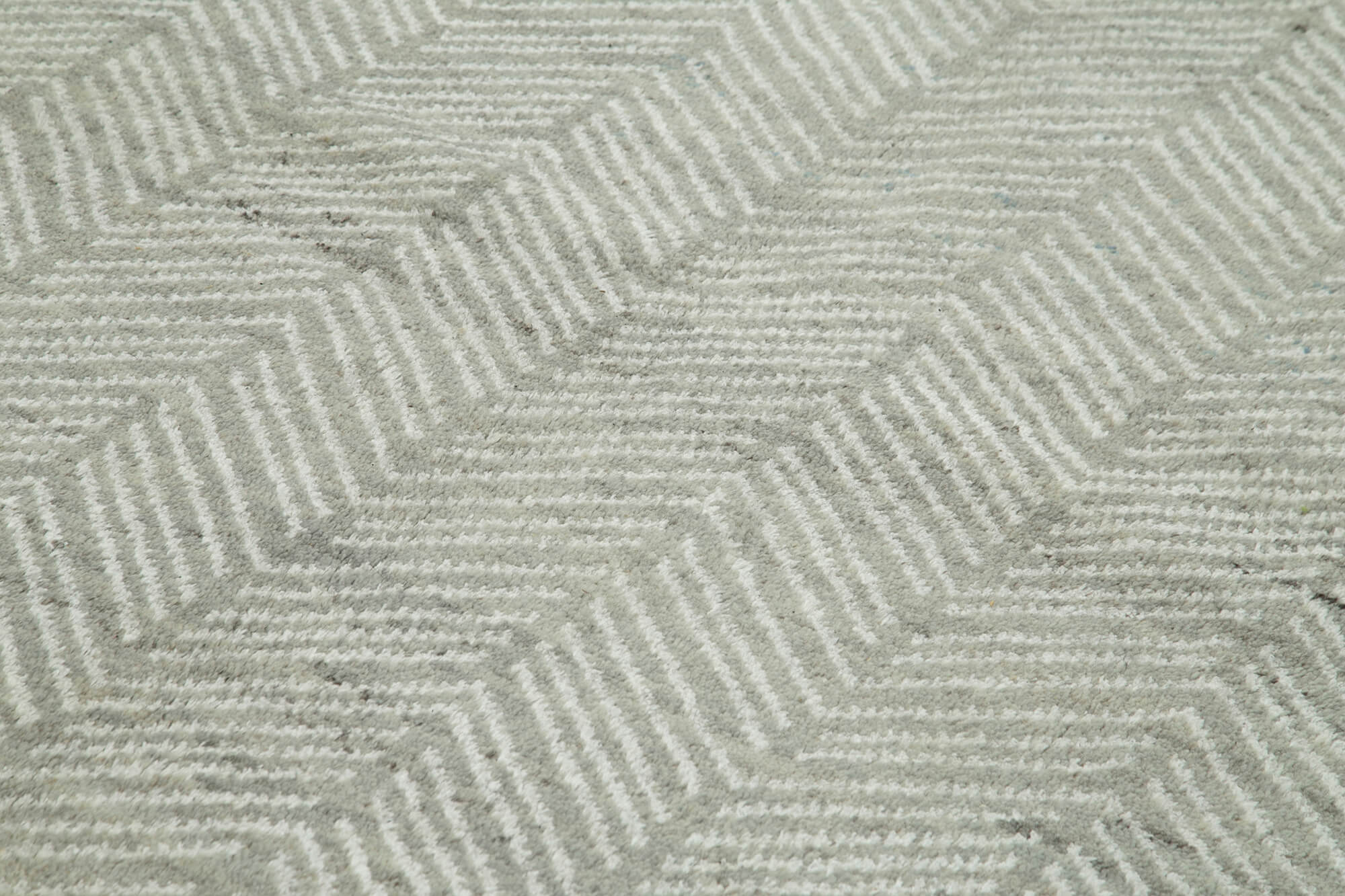 Handmade Wool Cotton Rug – Artisan Crafted Vintage Hand Woven Rug | Large Grey Geometric Design