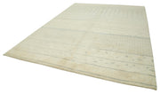 Handmade Wool Cotton Rug – Beige Geometric Pattern | Agacan Area Rug 9'x12'