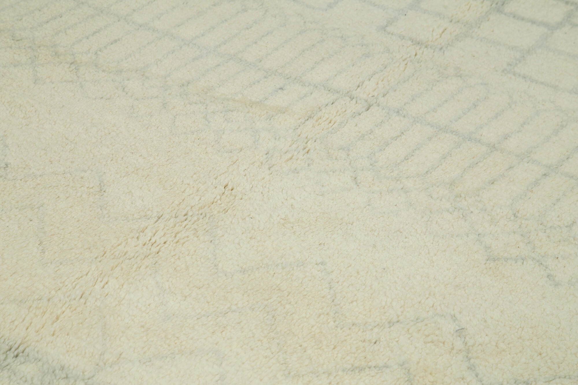 Handmade Wool Cotton Rug – Beige Geometric Pattern | Agacan Area Rug 9'x12'