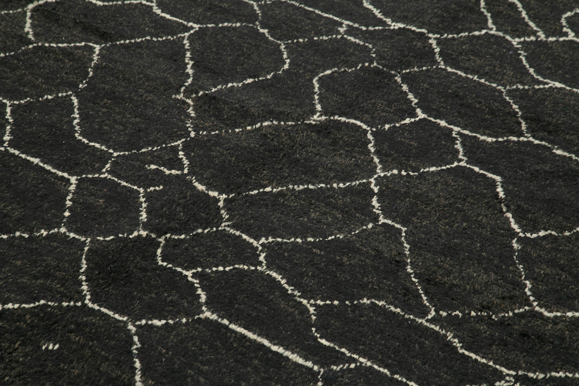 Handmade Wool Cotton Rug - Brown Geometric Pattern Carpet 9'0'' x 12'3'' by Agacan