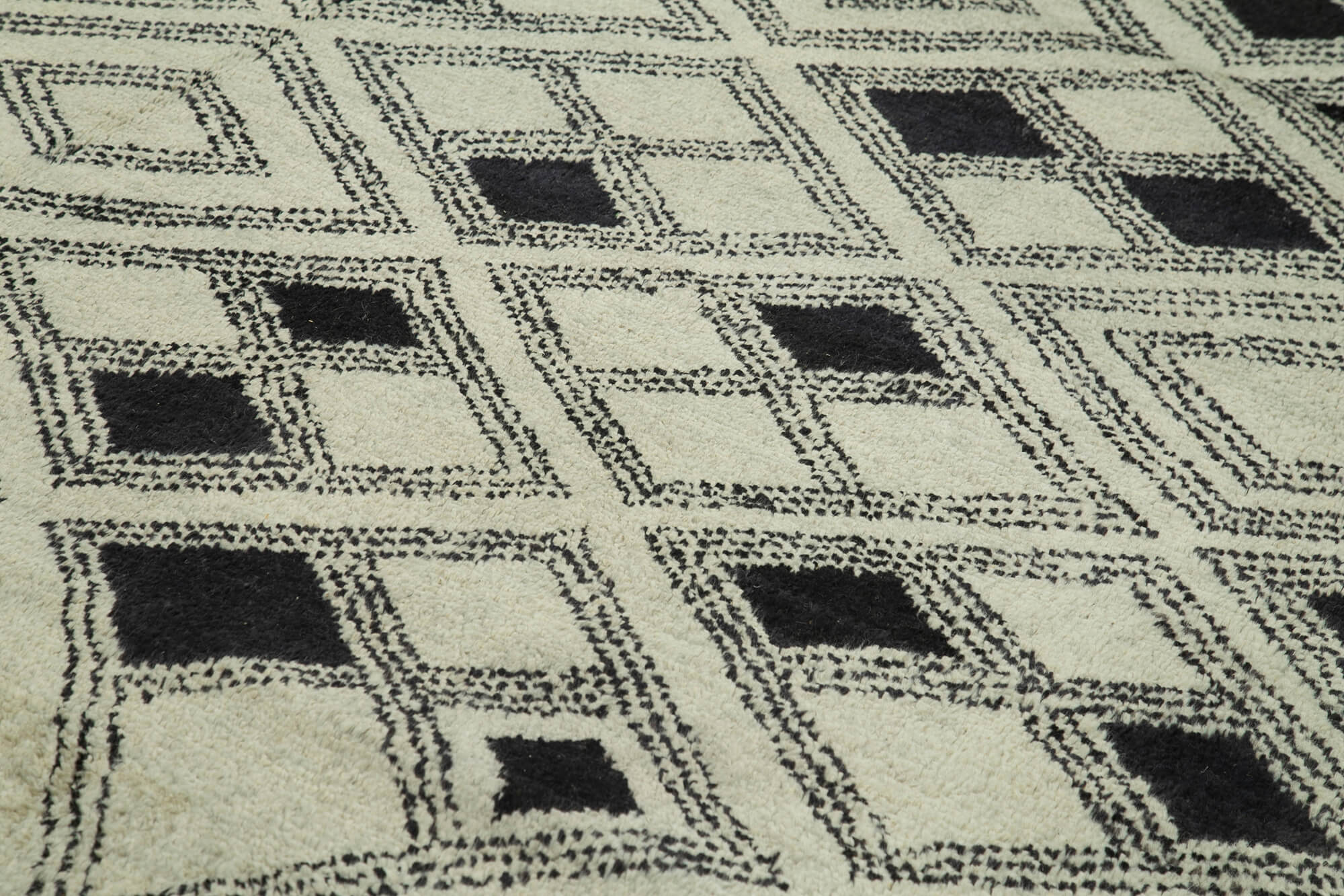 Handmade Wool Cotton Rug – Beige Geometric Vintage Turkish Area Rug 10'1''x13'8''