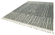 Handmade Wool Cotton Rug - Beige Geometric Pattern Rug 9'x12' by Agacan