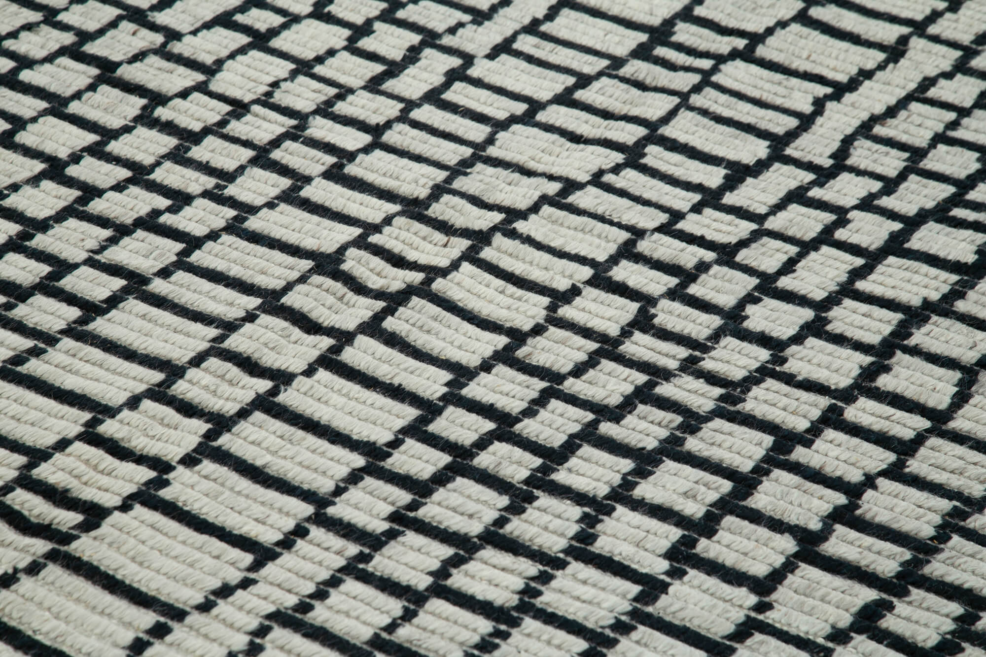 Handmade Wool Cotton Rug - Beige Geometric Pattern Rug 9'x12' by Agacan
