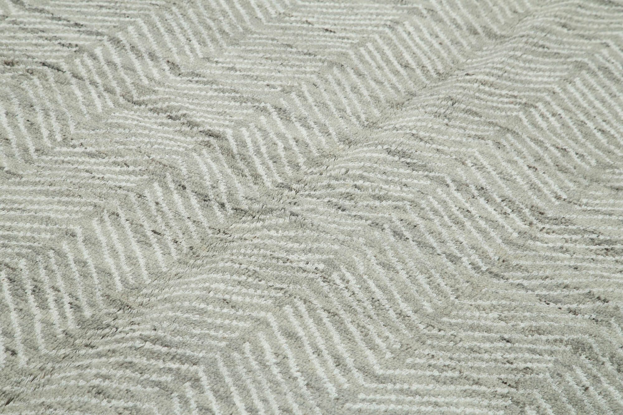 Handmade Wool Cotton Rug - Grey Geometric Wool Area Rug | Vintage Turkish Carpet 7'10" x 10'0"