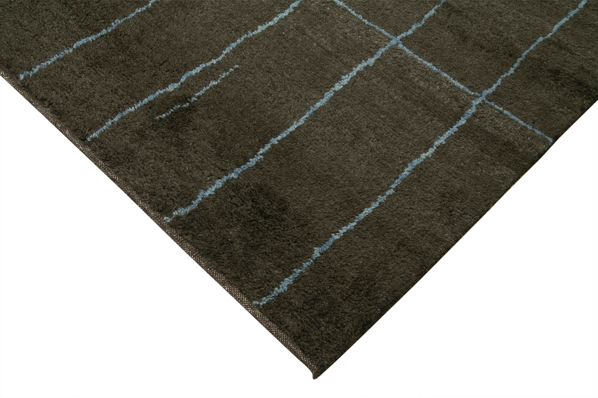 Handmade Wool Cotton Rug - Brown Cotton Rug 8x10 | Geometric Wool Carpet by Agacan
