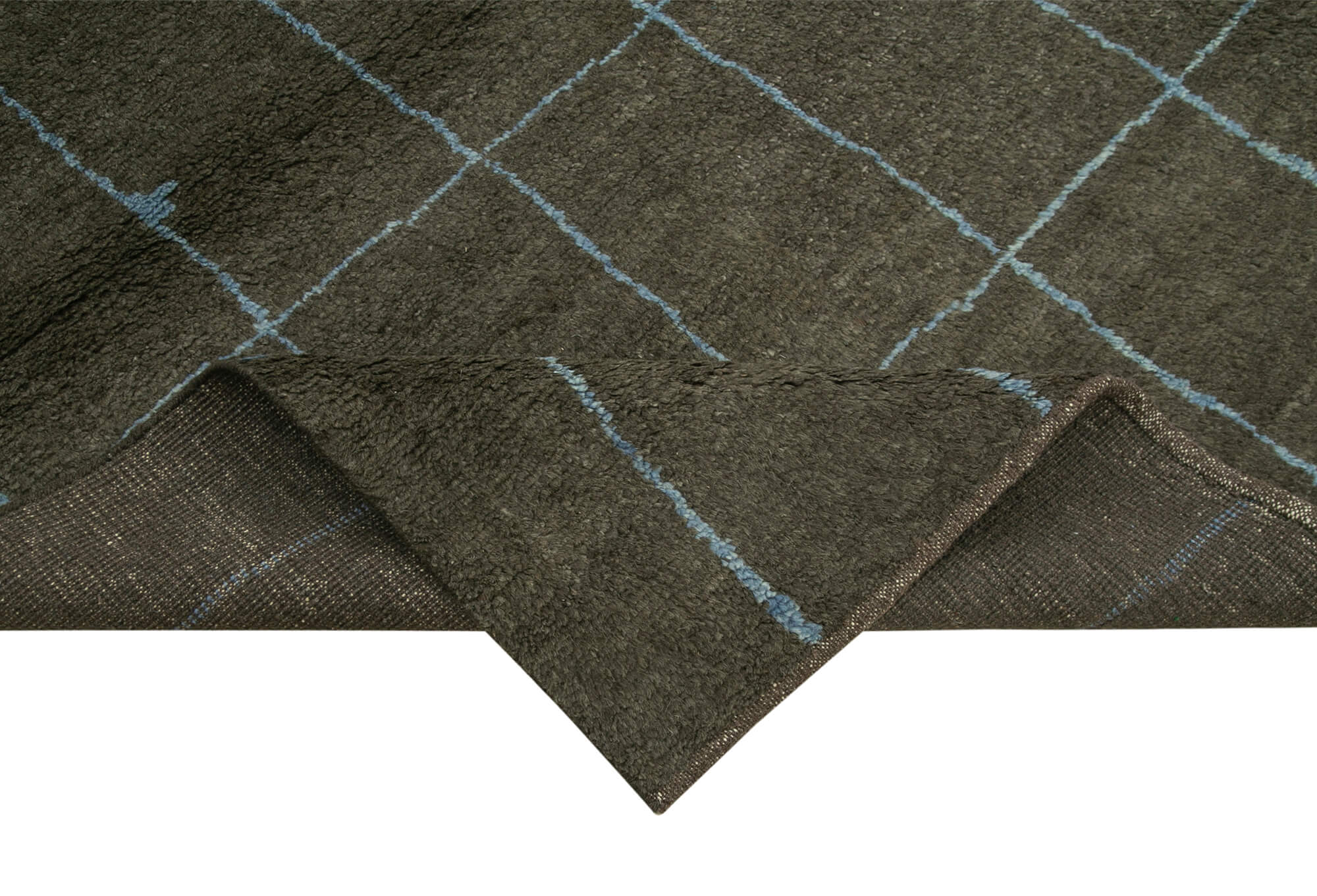 Handmade Wool Cotton Rug - Brown Cotton Rug 8x10 | Geometric Wool Carpet by Agacan
