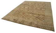 Handmade Wool Cotton Rug - Brown Geometric Vintage Area Rug 8'3" x 10'0"