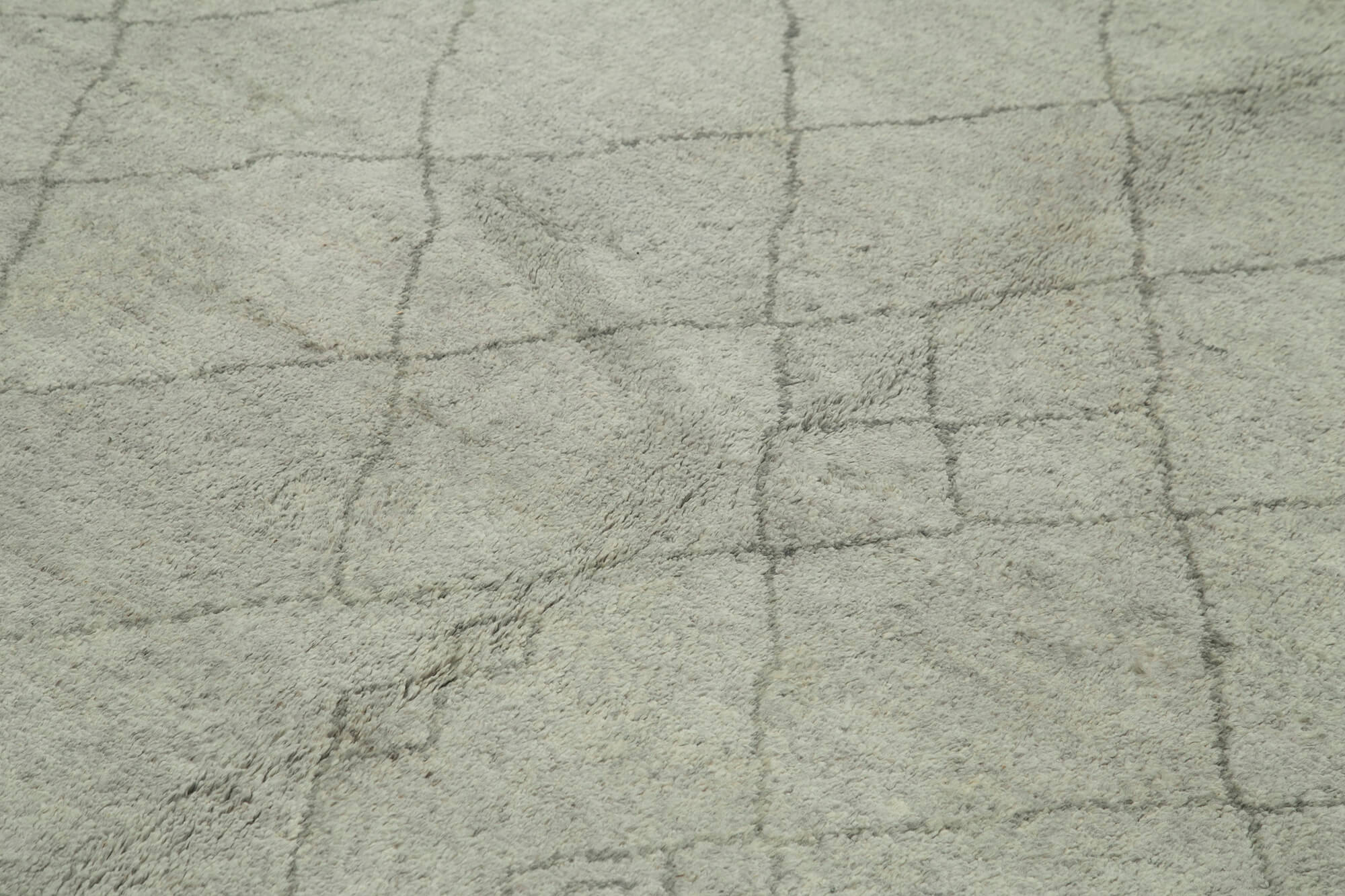 Handmade Wool Cotton Rug - Grey Geometric Pattern | Vintage Turkish Carpet 8'3''x9'10''