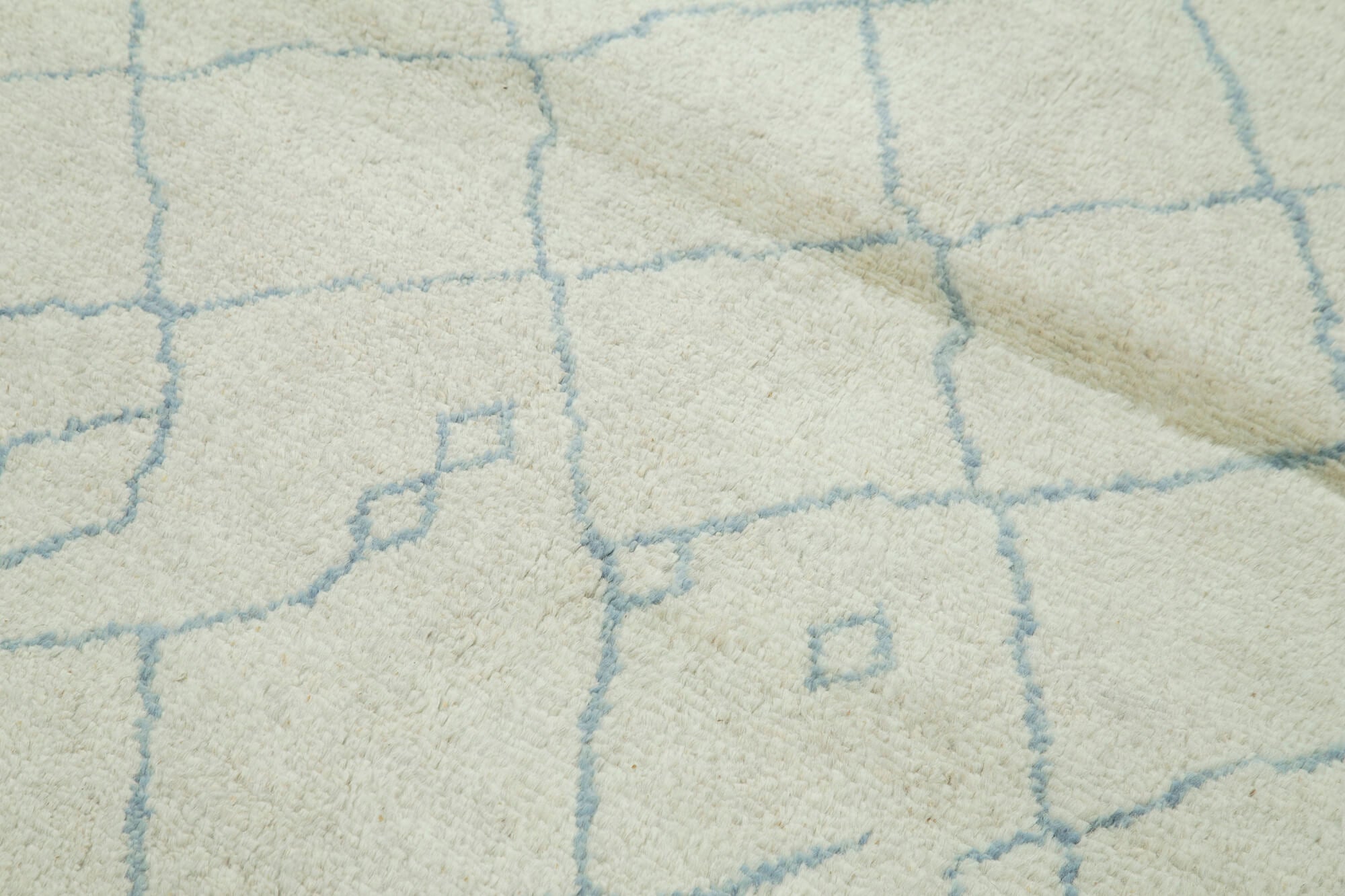Handmade Wool Cotton Rug – Beige Geometric Pattern Carpet 5'0'' x 7'0'' Area Rug 5x7