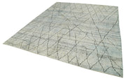 Handmade Wool Cotton Rug | Vintage Turkish Carpet – Beige Geometric Area Rug for Living Room