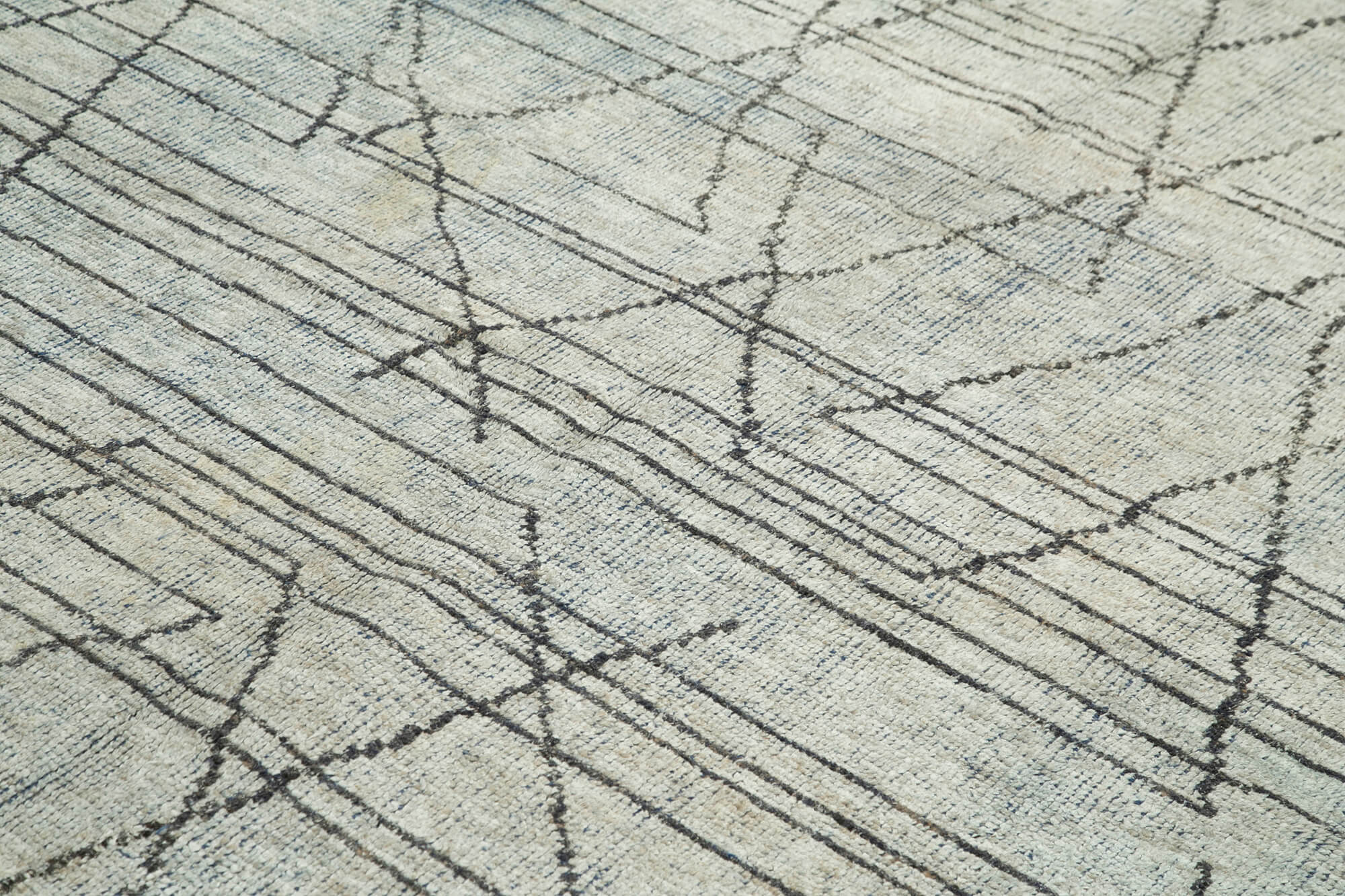 Handmade Wool Cotton Rug | Vintage Turkish Carpet – Beige Geometric Area Rug for Living Room