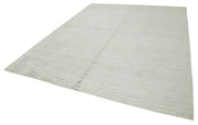 Handmade Wool Cotton Rug – Grey Geometric Area Rug | Soft Durable Cotton Blend