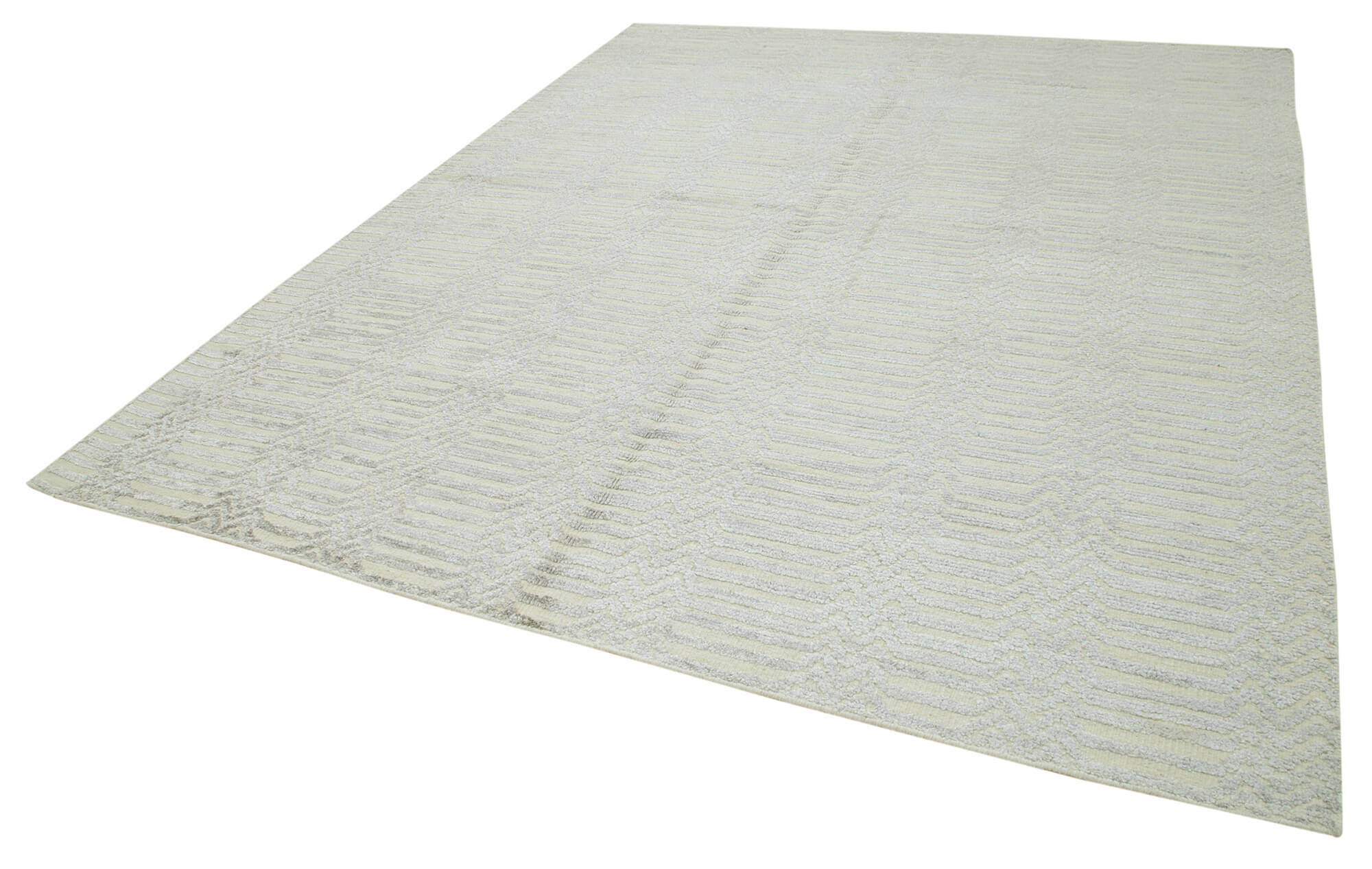 Handmade Wool Cotton Rug – Grey Geometric Area Rug | Soft Durable Cotton Blend