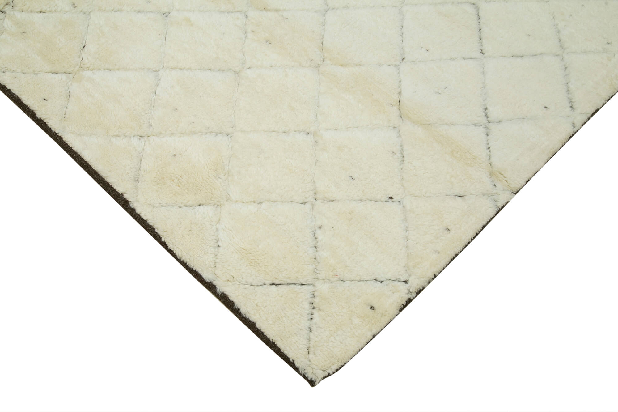 Handmade Wool Cotton Rug – Beige Geometric Area Floor Mat 7x10 Feet