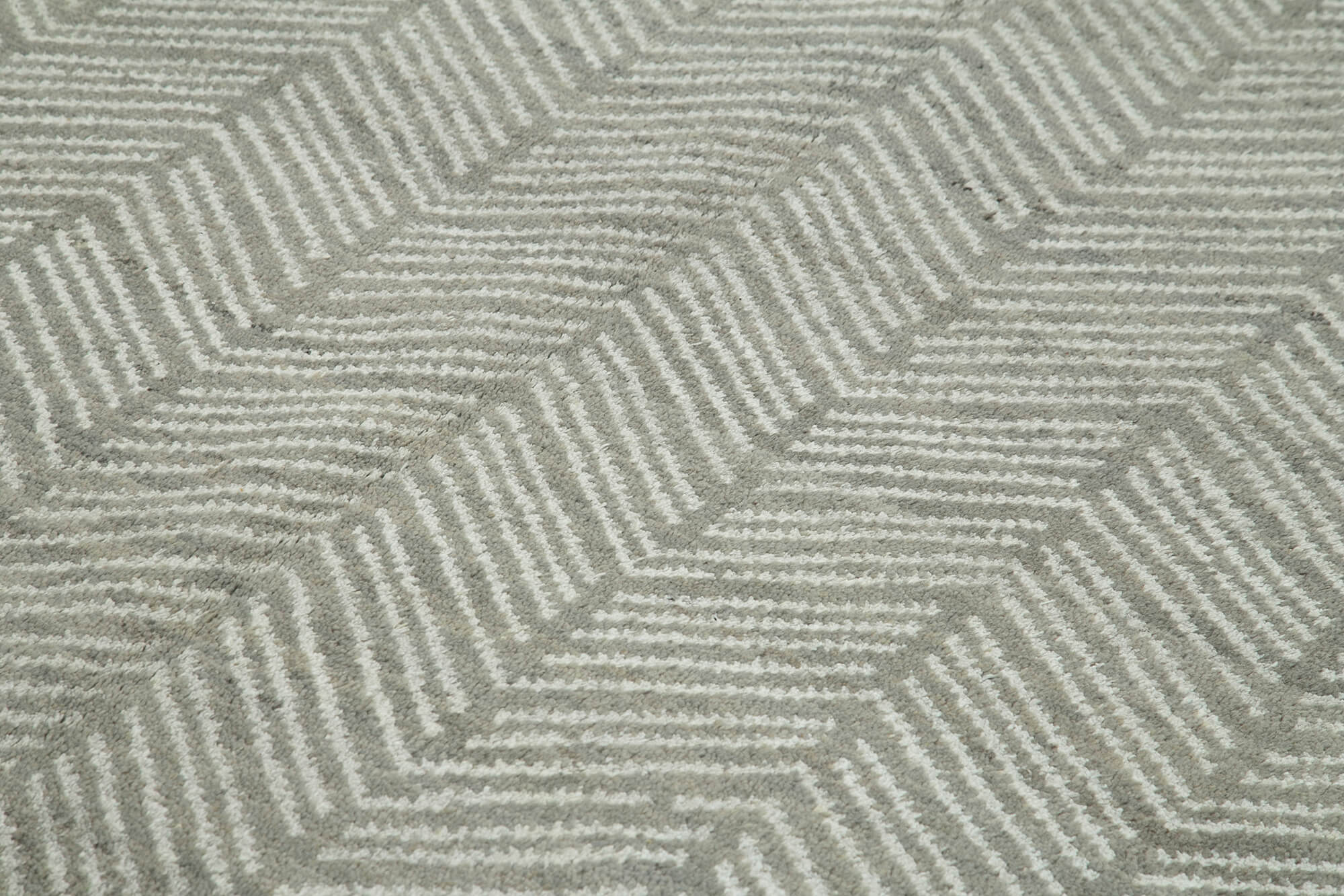 Handmade Wool Cotton Rug – Grey Geometric Area Rug | Turkish Vintage Carpet