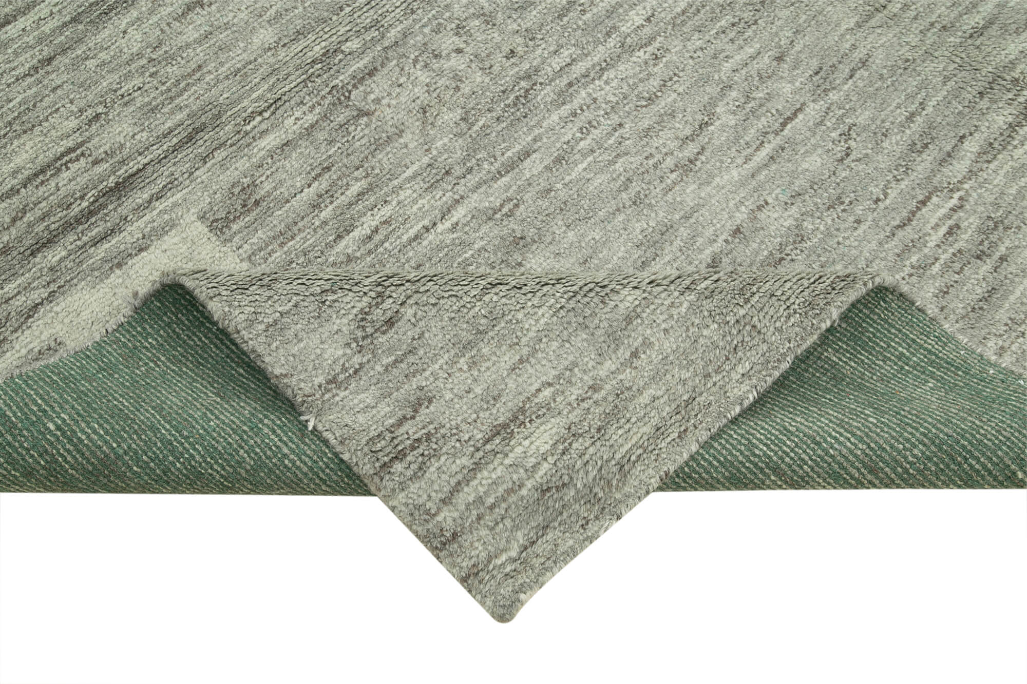 Handmade Wool Cotton Rug – Grey Geometric Area Rug 7'9''x9'9'' | Vintage Turkish Carpet