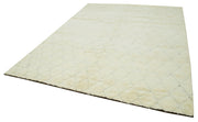 Handmade Wool Cotton Rug – Beige Geometric Area Rug | Vintage Turkish Carpet 7'10''x9'10''
